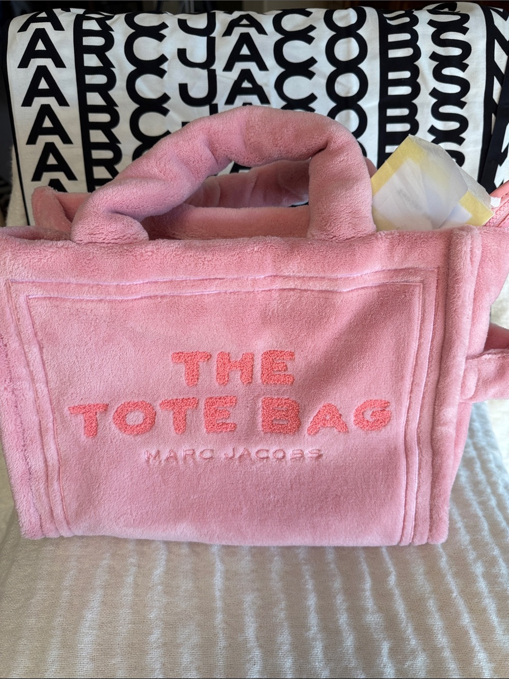 Marc Jacobs Pink Plush 'The Tote Bag' Embroidered Tote